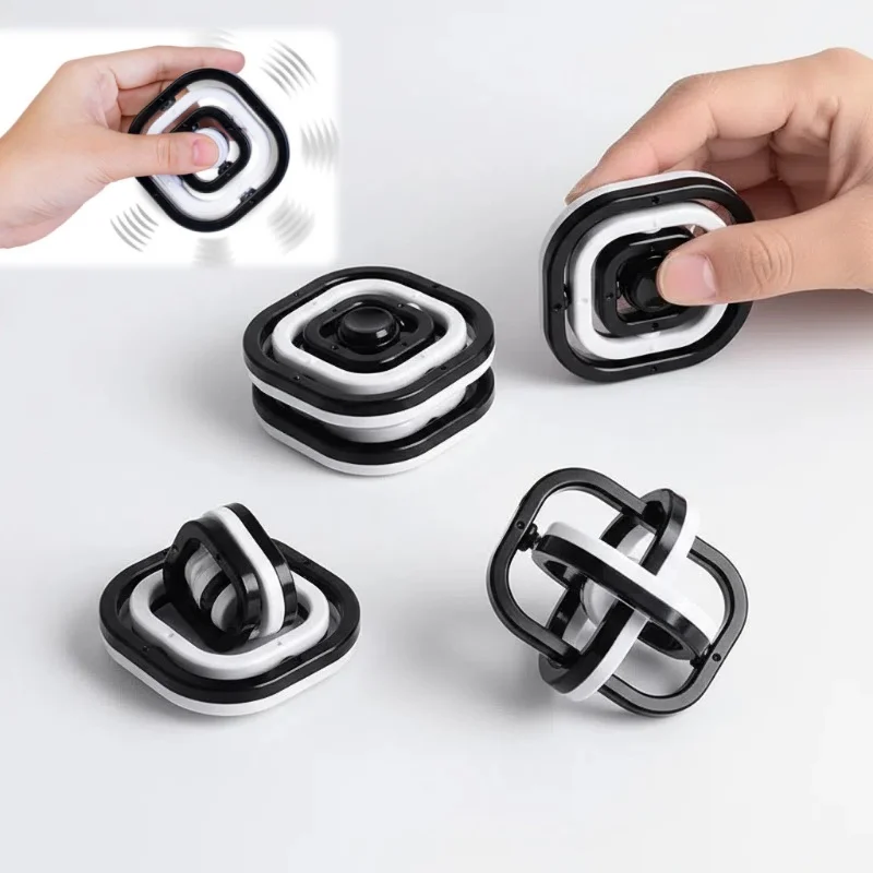 Zabawka 3D Flip Fidget Nowy Spinner na Palce Żyroskop - Redukcja Stresu Autyzm ADHD Dzieci Dorosły Sensoryczny Prezent do Ręki