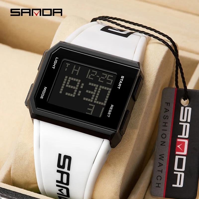 SANDA 9003 Fashion Student Electronic Digital Watch Sports Multi functional Waterproof LED Male and Female Electronic Watch