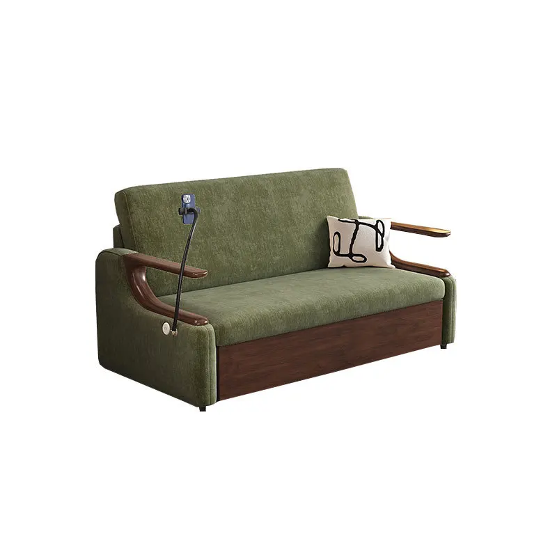 Multifunctional solid wood sofa bed foldable dual-purpose integrated household small apartment living room apartment medium a