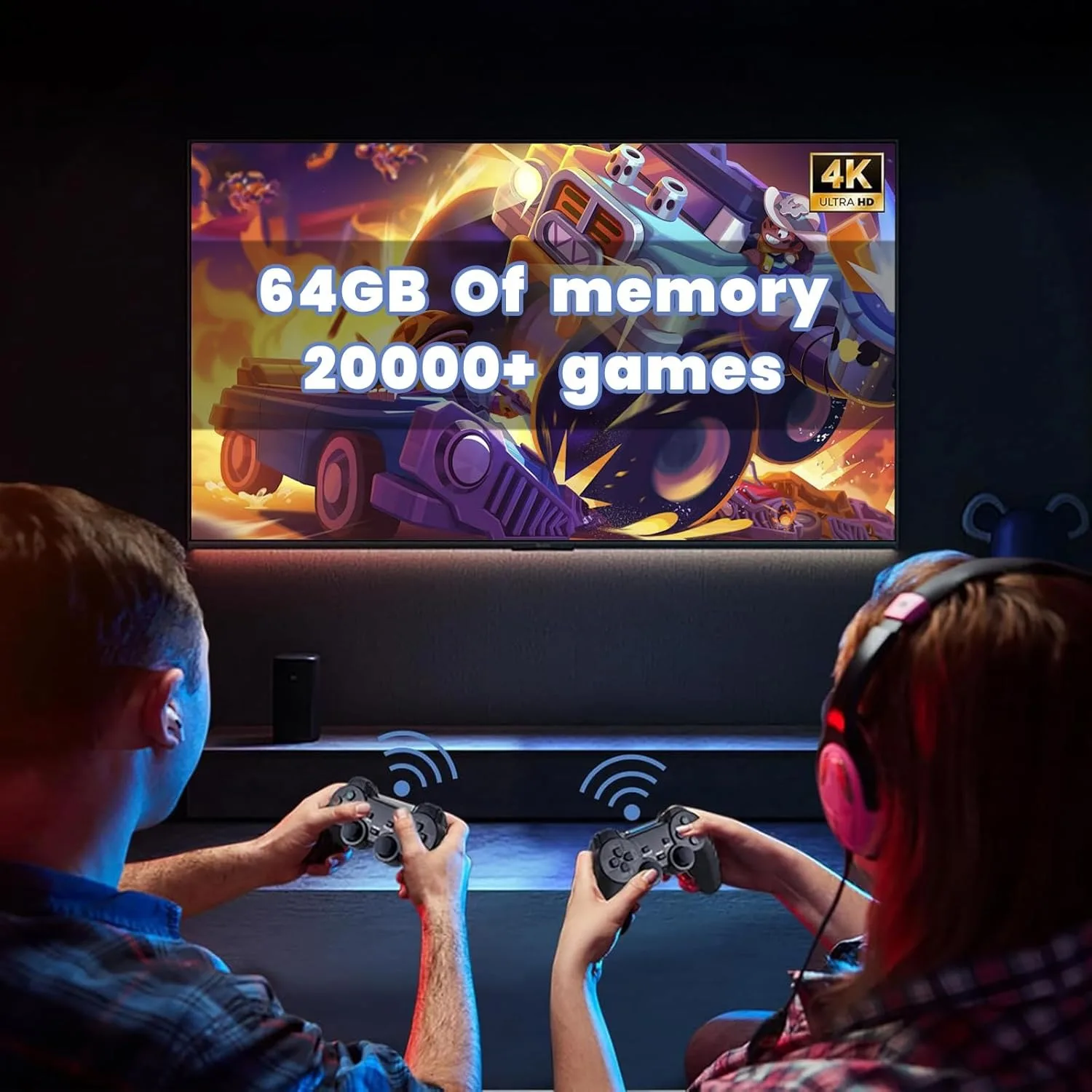 وحدة تحكم ألعاب لاسلكية ريترو M8 لعبة فيديو عصا 4K HDMI مخرج التوصيل والتشغيل صندوق ألعاب الحنين المدمج في 20000 لعبة + للتلفزيون ،