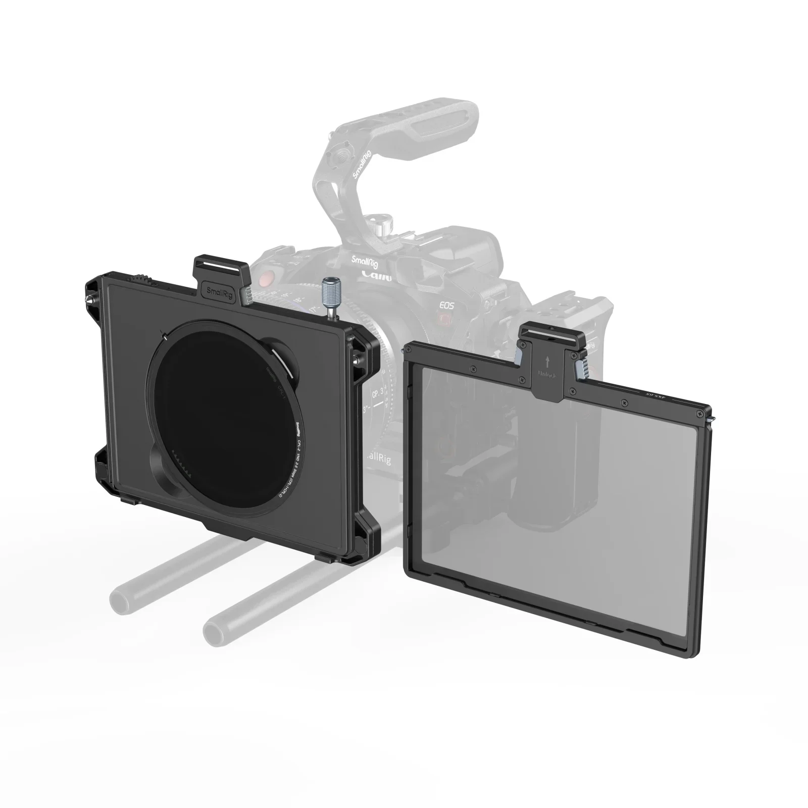 SmallRig Matte Box Kit with CPL&VND Filters 5011,Dual CPL&VND Functionality with Magnetic Quick Release Attachment