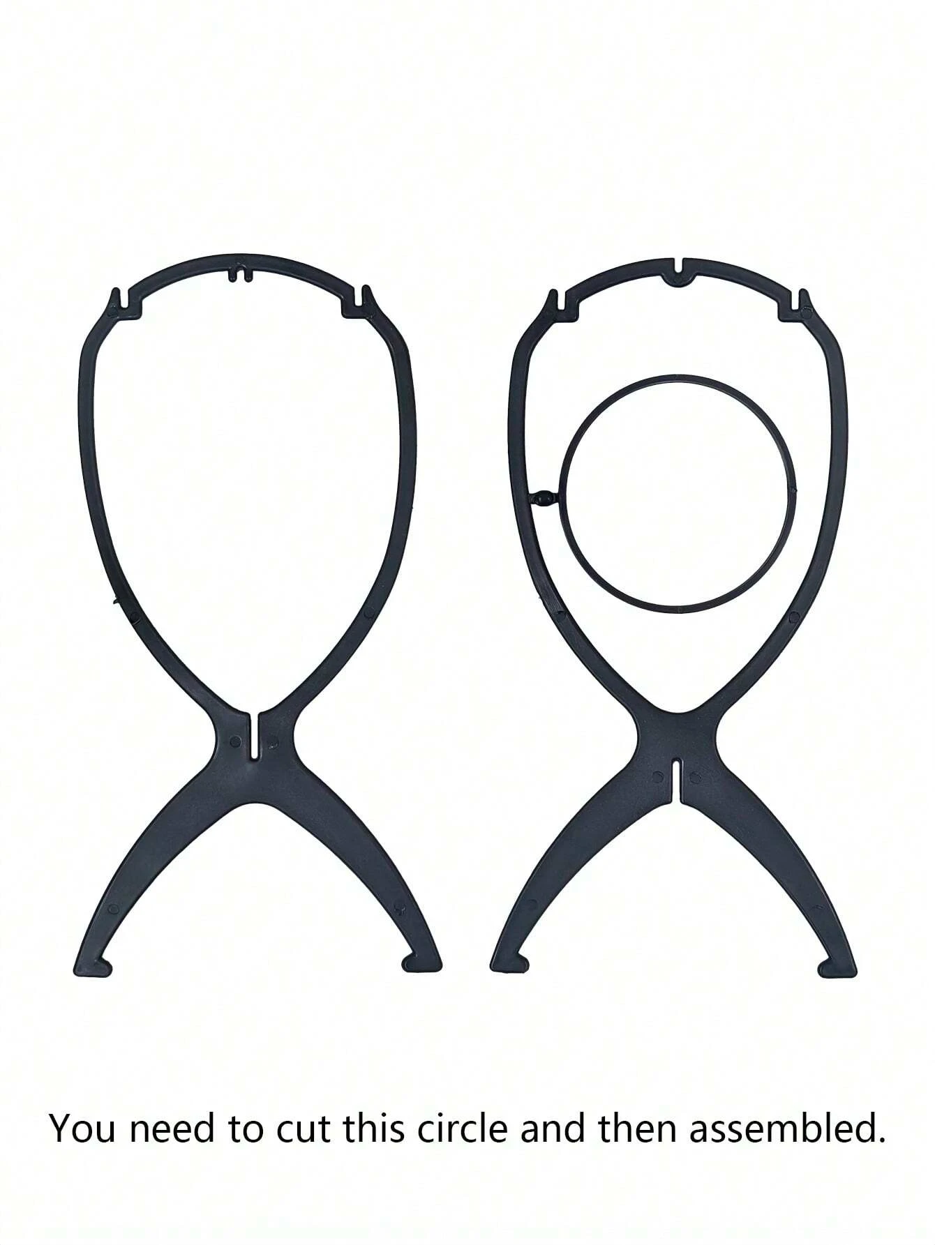 1/2/3pcs Folding Wig Stand Plastic Portable Hat Display Stand Adjustable Durable Barbershop Fashion Model Holder Home Salon Use image 5