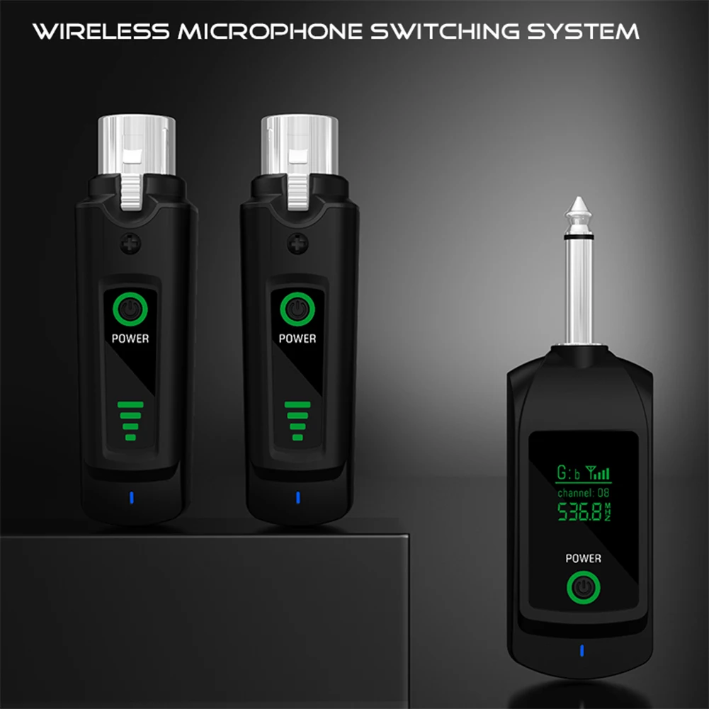 UHF XLR Adapter System Wired To Wireless Microphone Transmitter Receiver System Handheld Dynamic Microphone Guitar Accessories