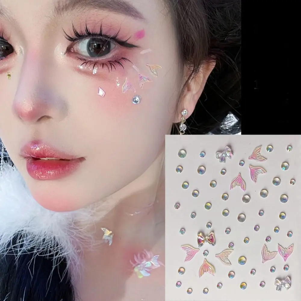 3D Hair Crystal Sticks Self Adhesive Stick On Resin Stickers DIY Women Eyes Face Body Face Crystal Stickers for Hair Face Makeup