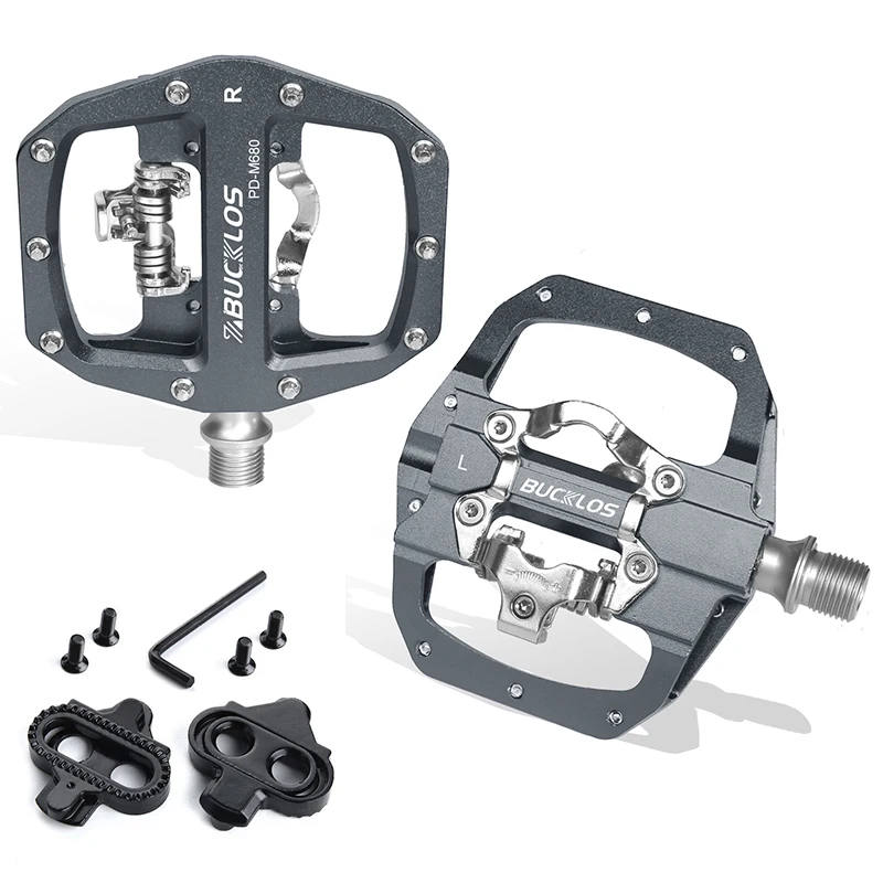 Bucklos MTB Fahrrad pedal für SPD Dual Self-Locking MTB Plattform Pedale Fuß stütze Mountainbike Pedal rutsch fest clipless Fahrrad teil