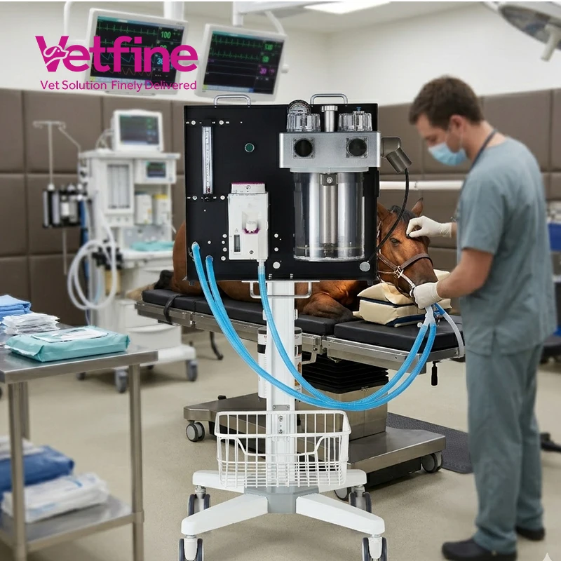 Advanced Veterinary Anaesthesia Machine Ventilator Safe For Small And Large Animals Reusable Feature For Dog Surgery