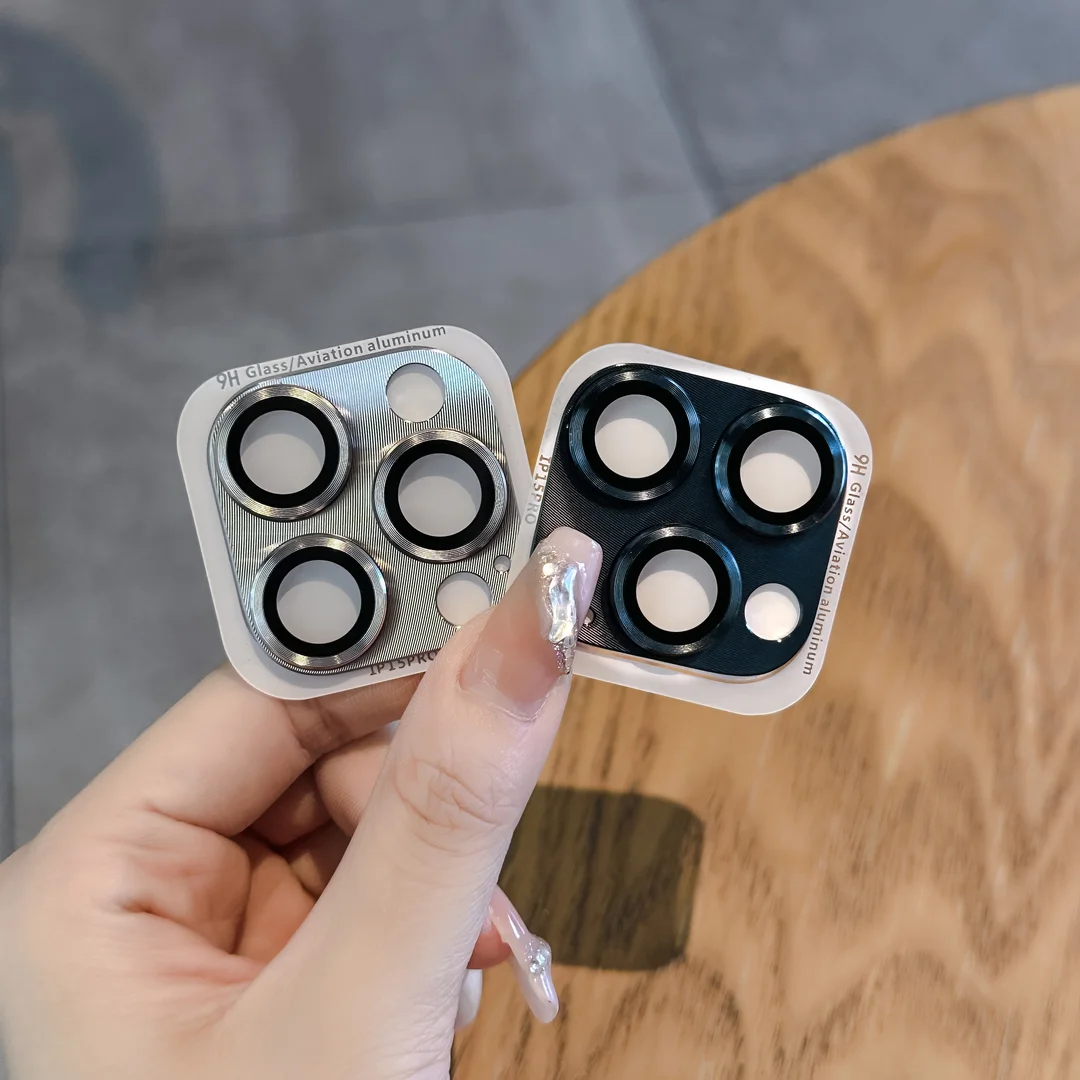 iPhone 16 17 Pro Max Plus カメラレンズプロテクター 強化ガラス メタルレンズリングキャップ iPhone 13 Mini Pro Max ケース用