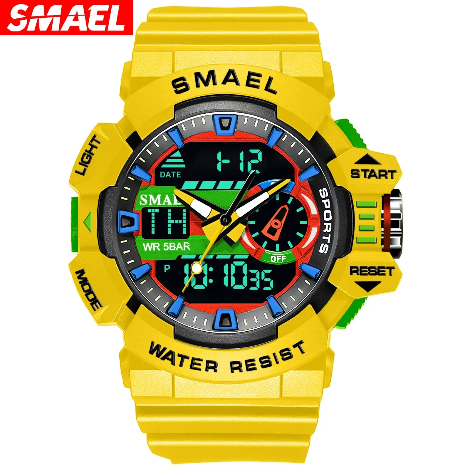 

SMAEL Leisure Weekend Outdoor Men's Watch Waterproof Multifunctional Electronic Fashion Watch Dual Display Chronograph relogios