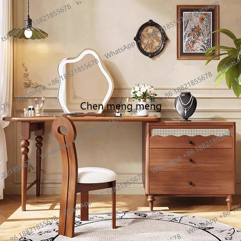 

Wood Garden Vanity Table Drawers Storage Vintage Comfortable Dressing Table Chair Cabinet Study Comoda Pra Quarto Home Furniture