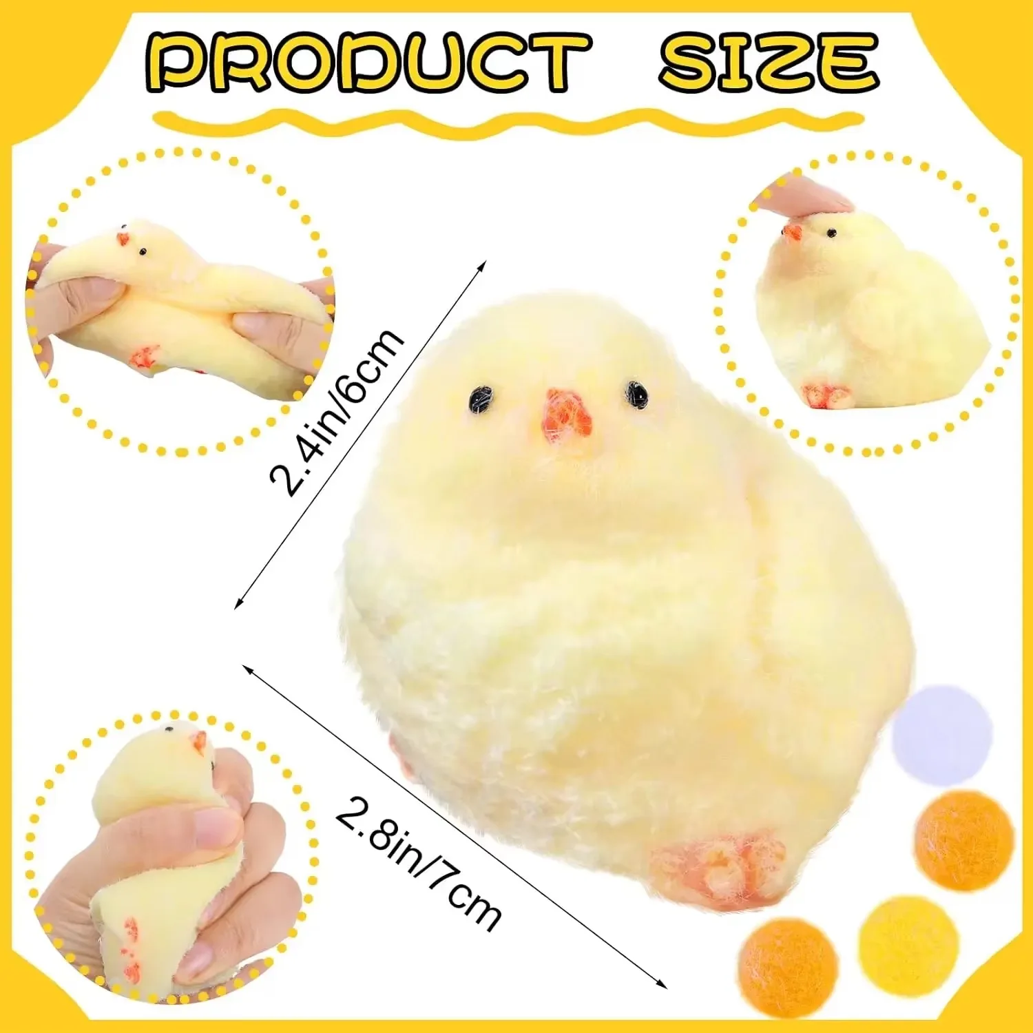 Handmade Chick Squishy Toys Ultra Soft Squishy Fidget Toys Silicone Pinch Entertainment Games for Children Christmas Gifts image 6