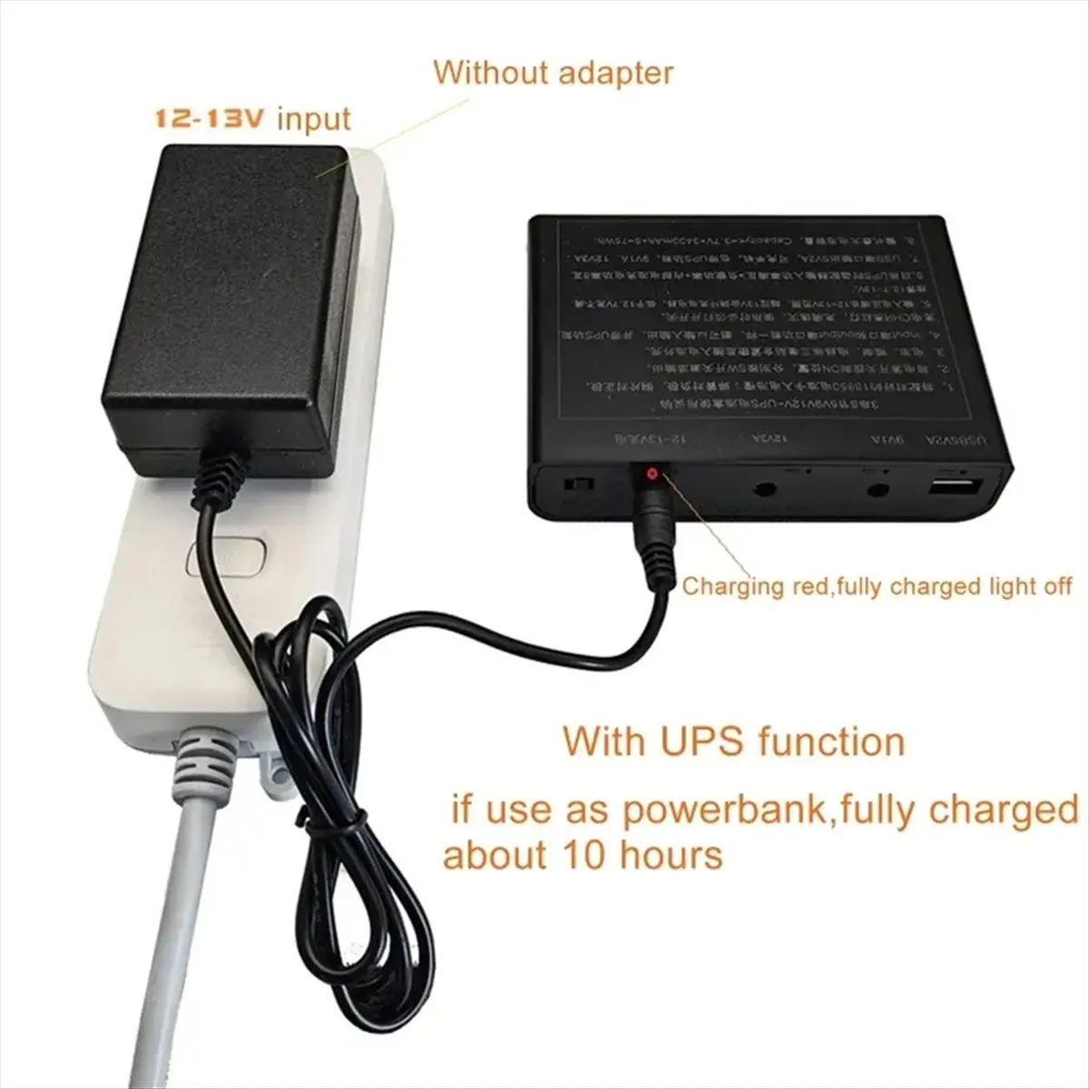 

Delighted- USB for DC 12V Output 6x 18650 Batteries UPS DIY Box for Cellphone WiFi Router LED Light Security Cam