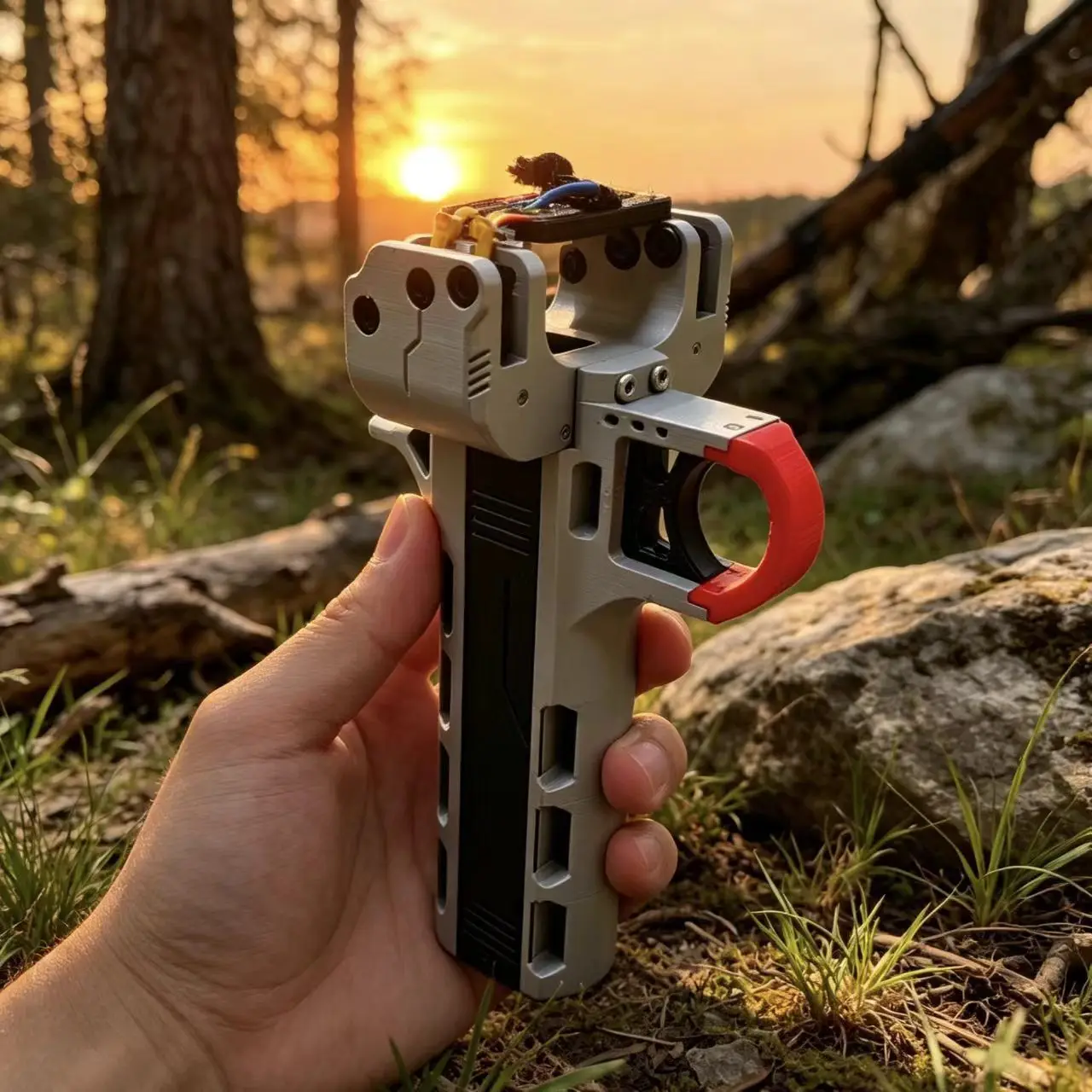 

1PC High Precision Semi-automatic Slingshot with Magazine EDC Magnetic Suction Frame, Portable Outdoor Hunting Tool