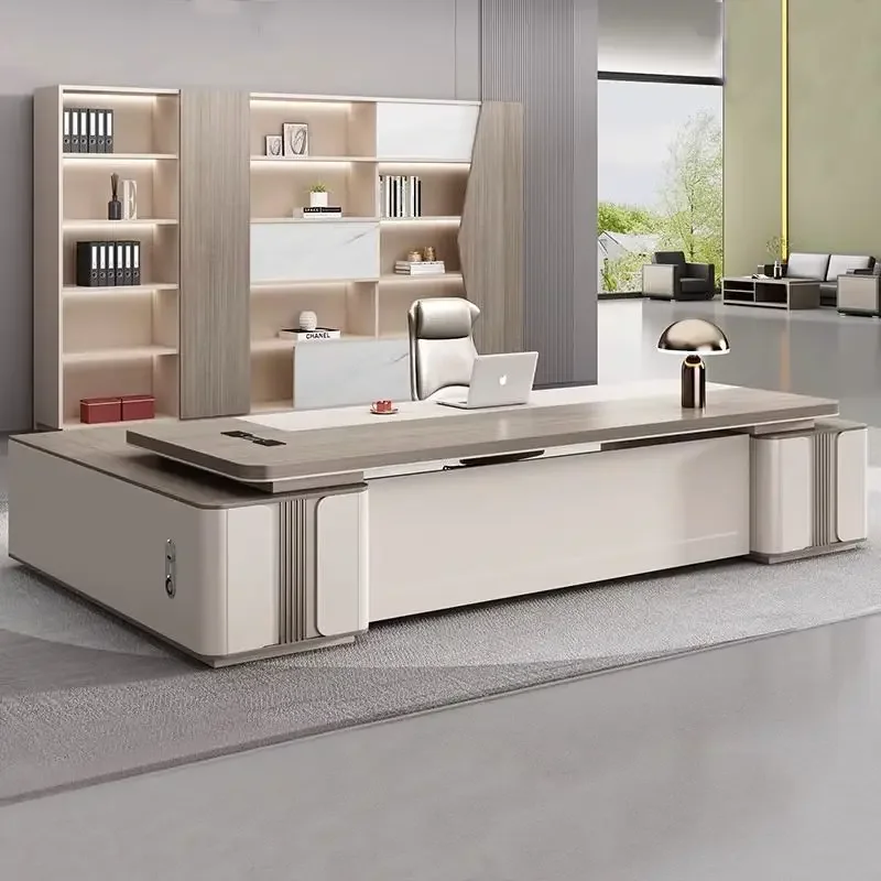 Modern light boss table and chair combination simple modern atmosphere table