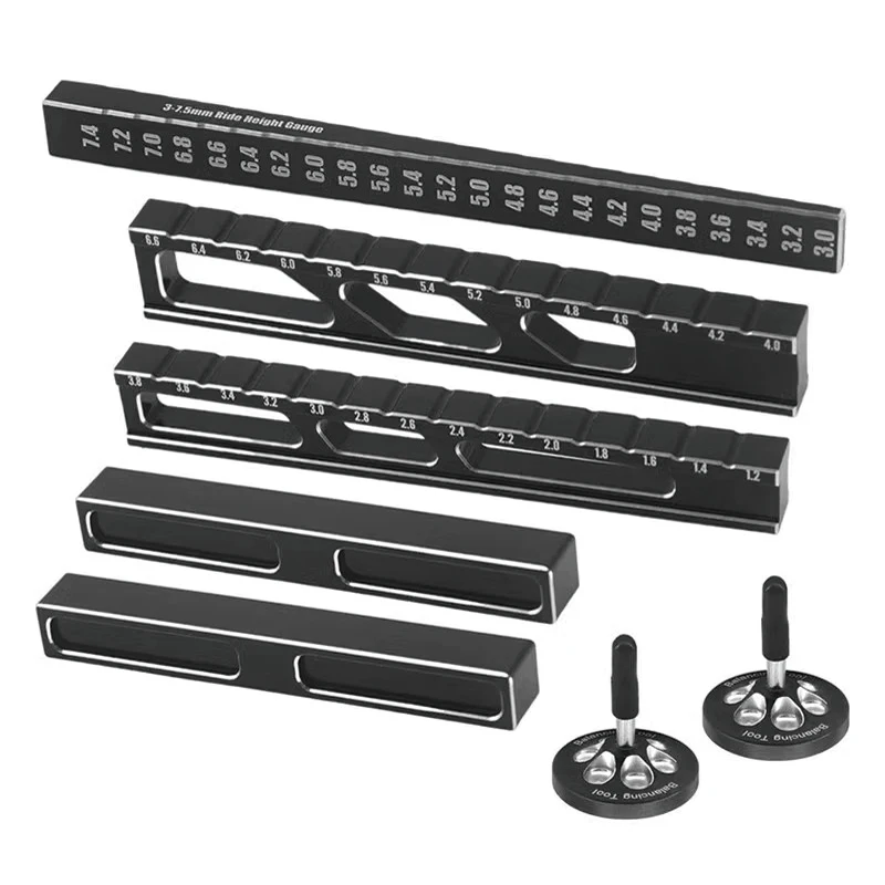 Herramienta de equilibrio de chasis de coche todoterreno modelo RC, medidor de altura de vehículo/soporte de ladrillo/asiento inferior, piezas de medición de ajuste
