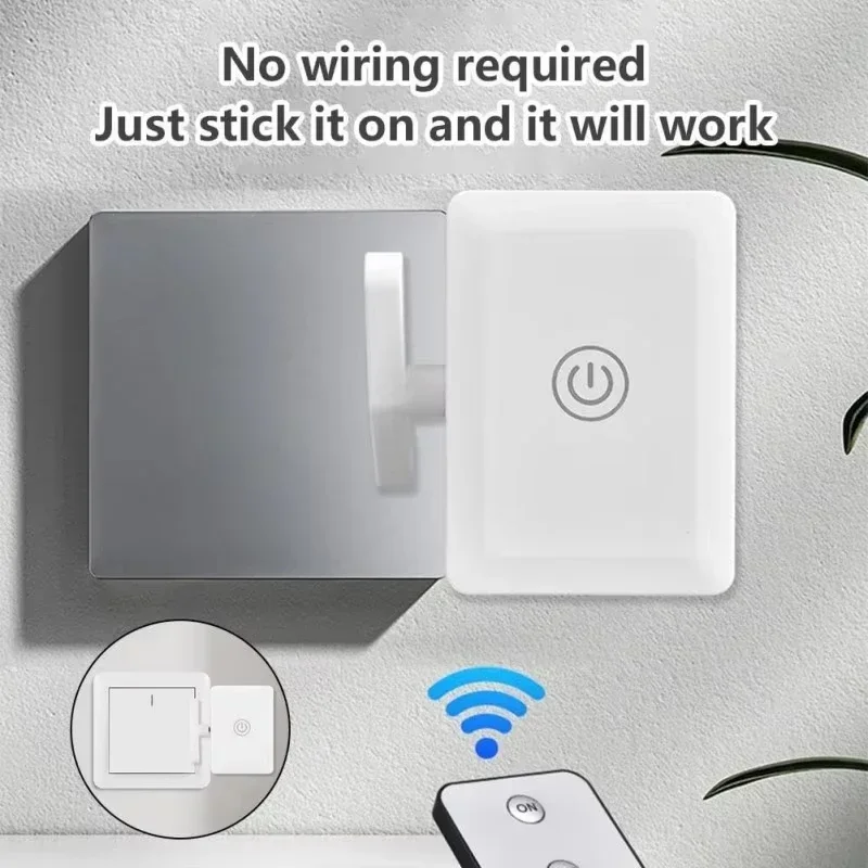 1set Wiring-Free Wireless Remote Control Turn Off/on Tool Automatic Button Pusher Lazy Remote Control Light Off Switchs Button