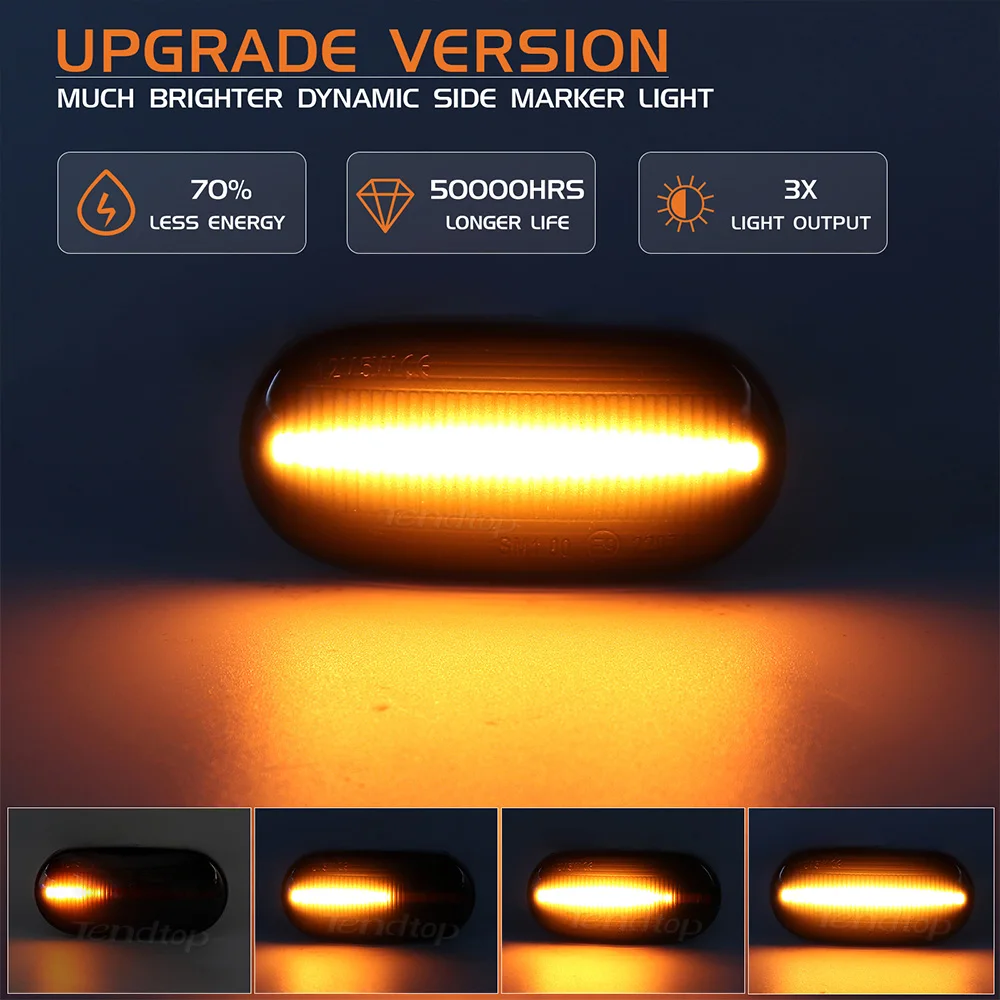 Dynamic Side Marker Indicator Turn Signal Light Sequential Blinker For HONDA Prelude CRX S2000 Integra Fit Del Sol Acura Civic