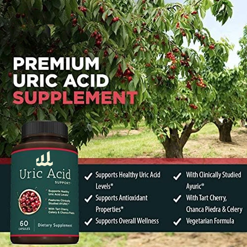 High quality uric acid support supplement - uric acid cleansing and kidney support - including sour cherry and celery extract