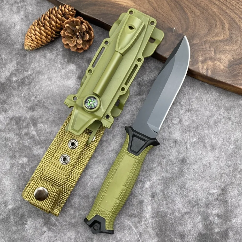 New Outdoor Fixed Knife Top Quality Survival Knives 8Cr13MoV Blade Rubber Handle Utility EDC Tool Jungle Knives