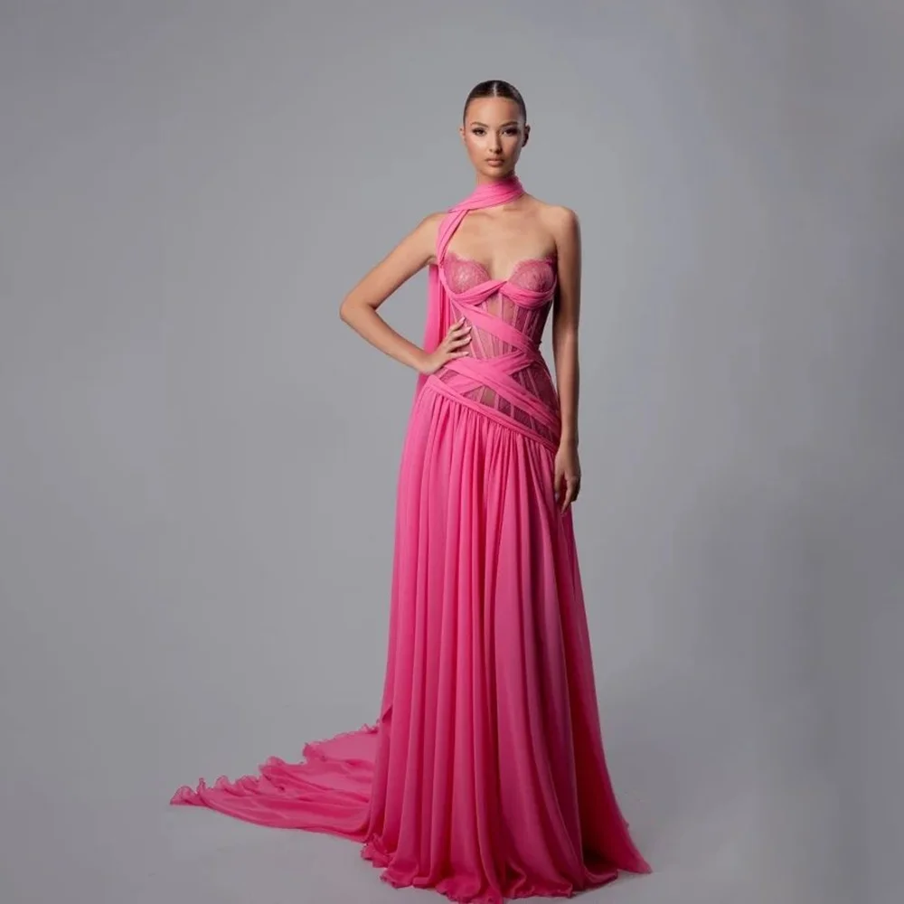 

Gorgeous Sweetheart Sleeveless Evening Gowns For Women Floor Length A Line Backless Prom Dress Vestidos De Fiesta Elegantes