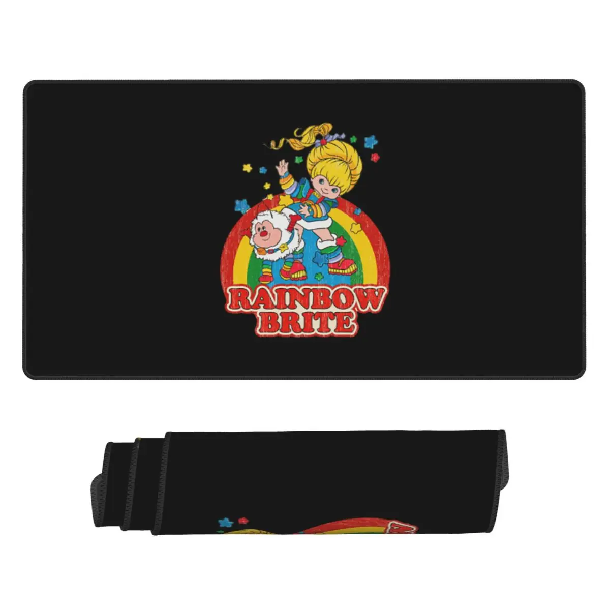 

Large Mouse Pad Rainbow Brite Vintage Colorful Design Gamer PC Laptop Mats Keyboard Carpet Accessories Desk Mat