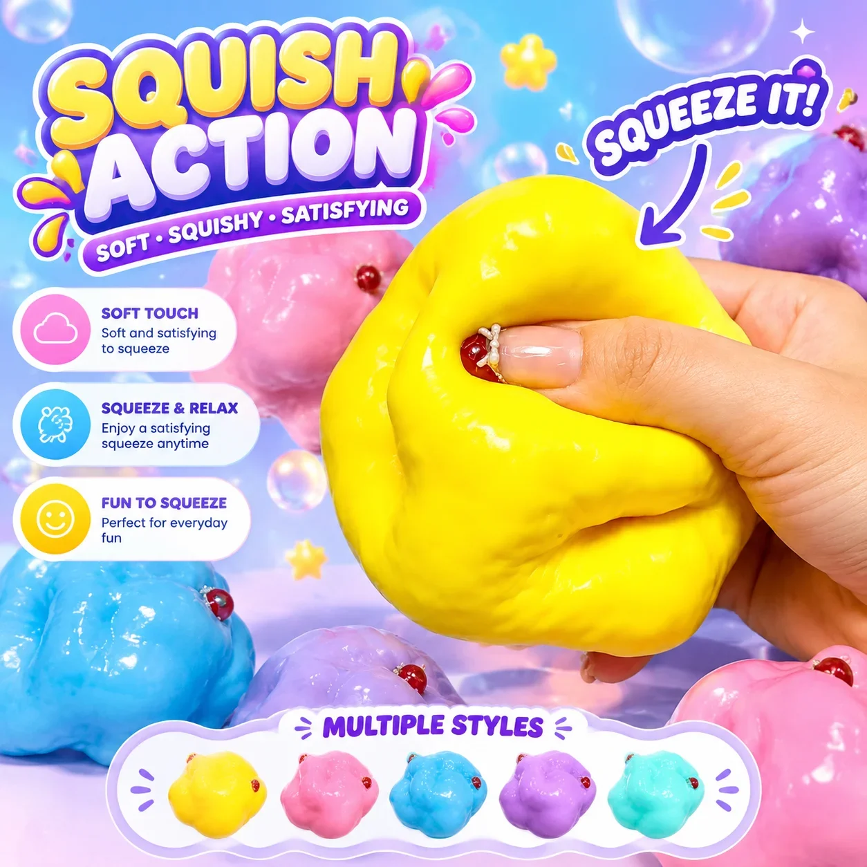 Crunchy Lemon Squeeze Fidget Toy Anti-anxiety Stress Relief Squishy Color-Changing Crispy Filler Inside Lemon Stress Ball