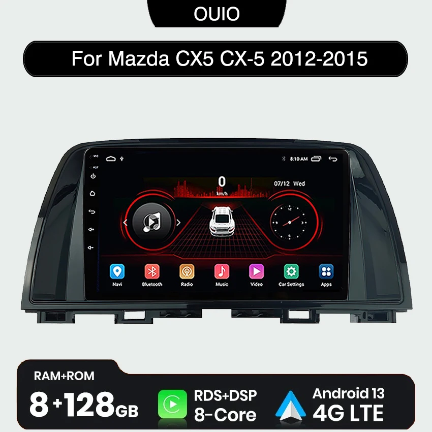 

8GB+128GB Android 13 radio For Mazda CX5 CX-5 2012 2013 2014 2015 Car stereo Multimedia Player Carplay Auto GPS Navigation 2DIN