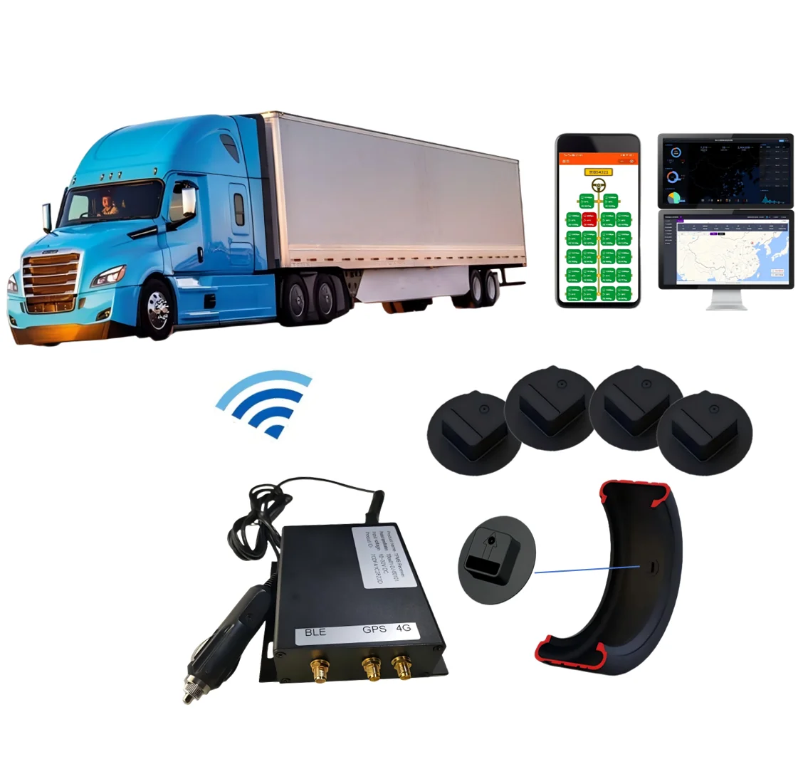 

Сверхмощный TPMS в реальном времени с GPS-отслеживанием, внутренний монитор давления в шинах, замена TPMS для грузовых автомобилей, автобусов (совместимость с Т-образной коробкой)