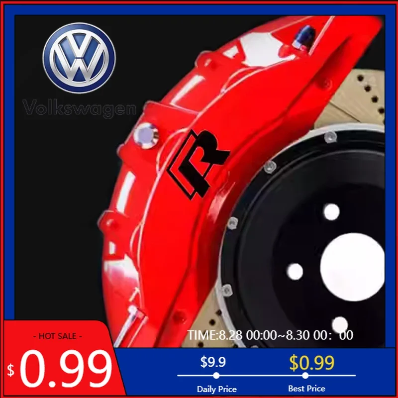 

Наклейки на тормозные суппорты VW 2026 Hot, 4 шт., с логотипом R, для тюнинга гоночных дисков Volkswagen VW GOLF GTI R Line MK5 MK8 Polo Passat