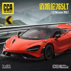 CCA MSZ 1:31 McLaren 765LT alloy car model children's toy car die-casting with sound and light pull back function