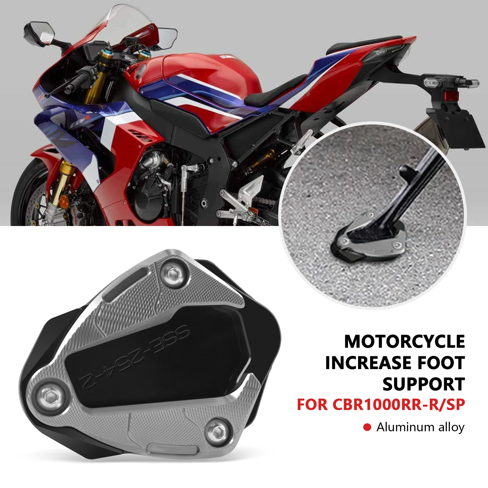 

For CBR 1000RR-R CBR1000RR-R SP CBR1000 RRR 2020-2025 Motorcycle Extended Pad Support Plate Footrest Side Bracket