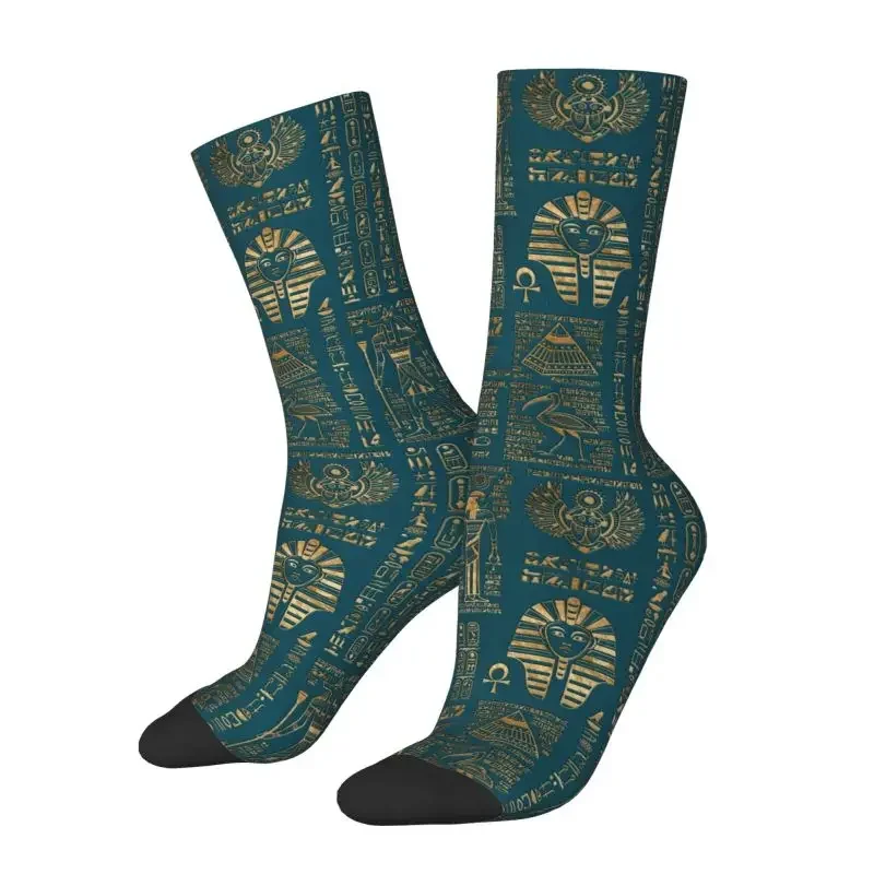 Novelty Print Egyptian Hieroglyphs And Deities Socks for Women Men Stretch Summer Autumn Winter Ancient Egypt Art Crew Socks