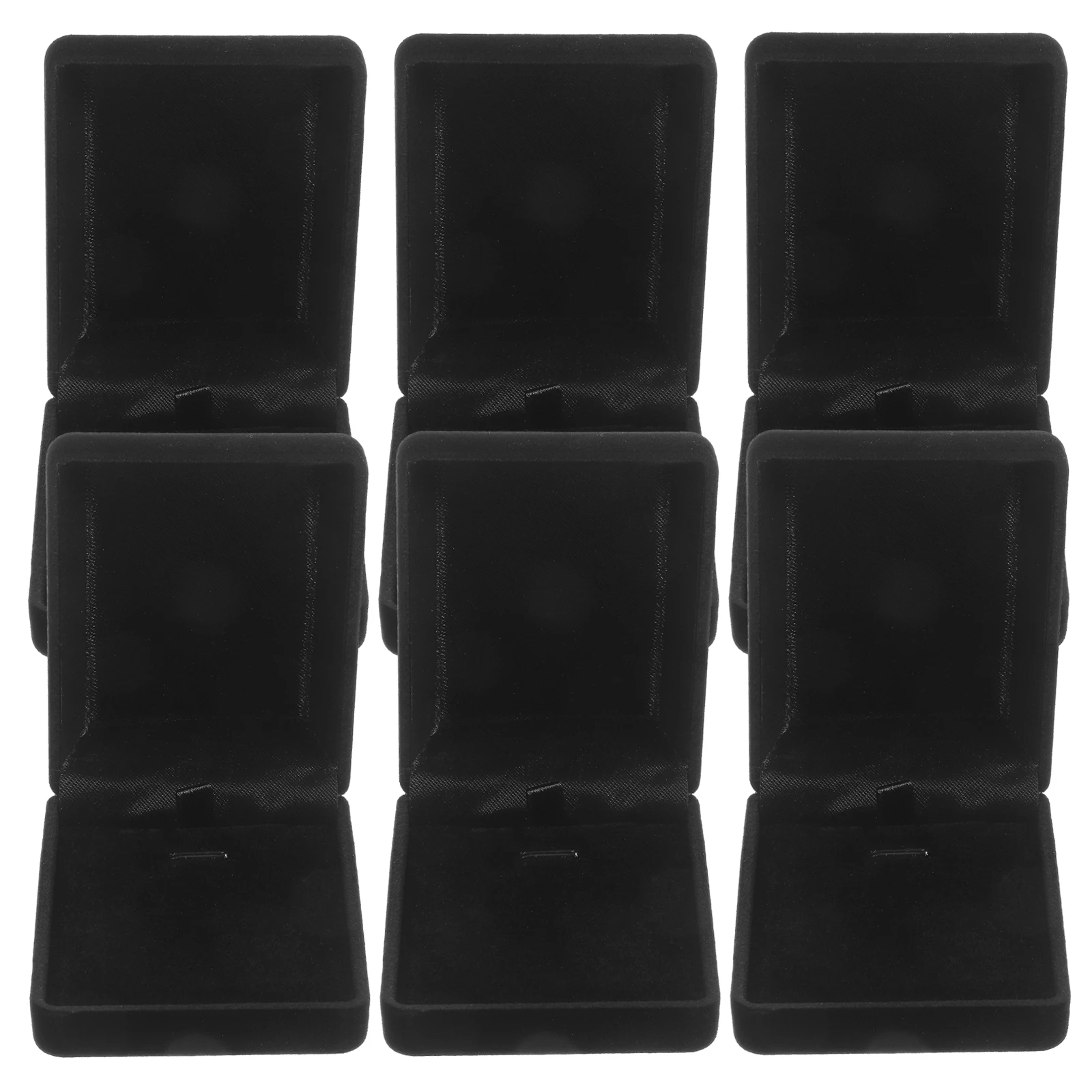 

6 Pcs Black Jewelry Box Necklace Earring Ring Storage Portable Gift Case Packaging Wedding Engagement Organizer
