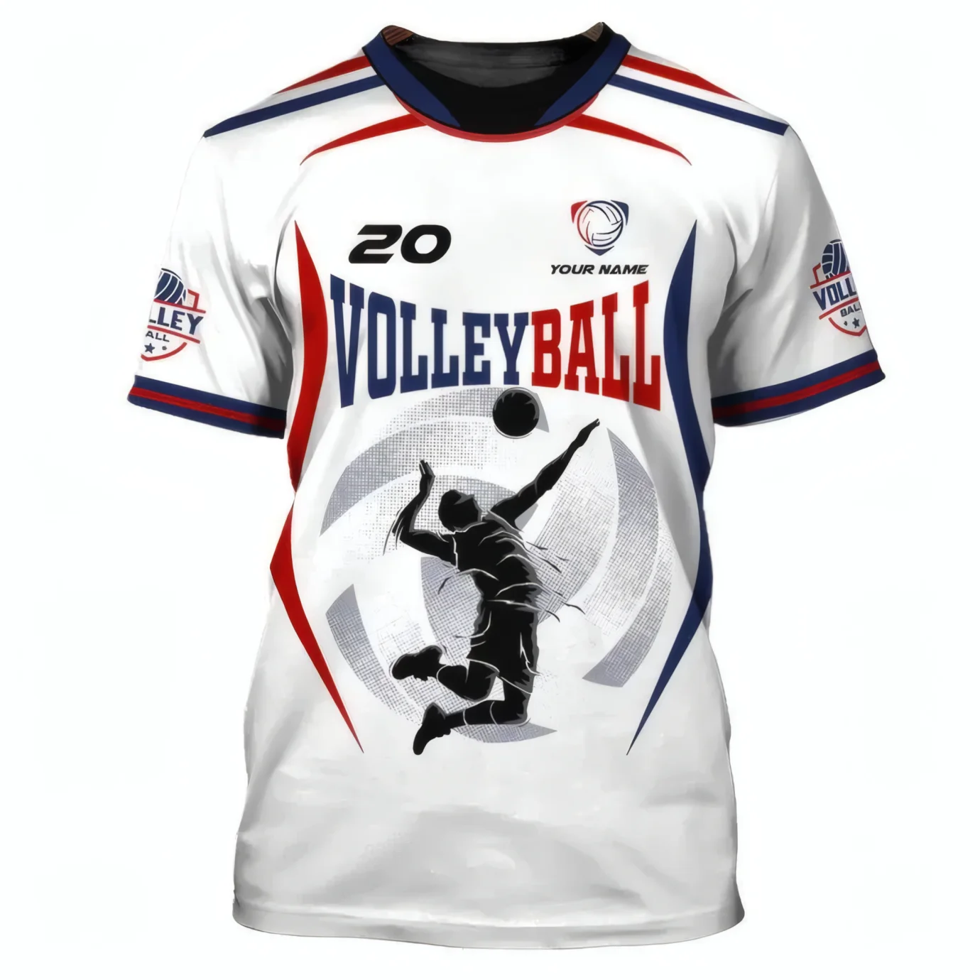 

New volleyball uniform personalized customization name unisex 3D print men's T-shirt fashion shirt athlete quick drying clothes