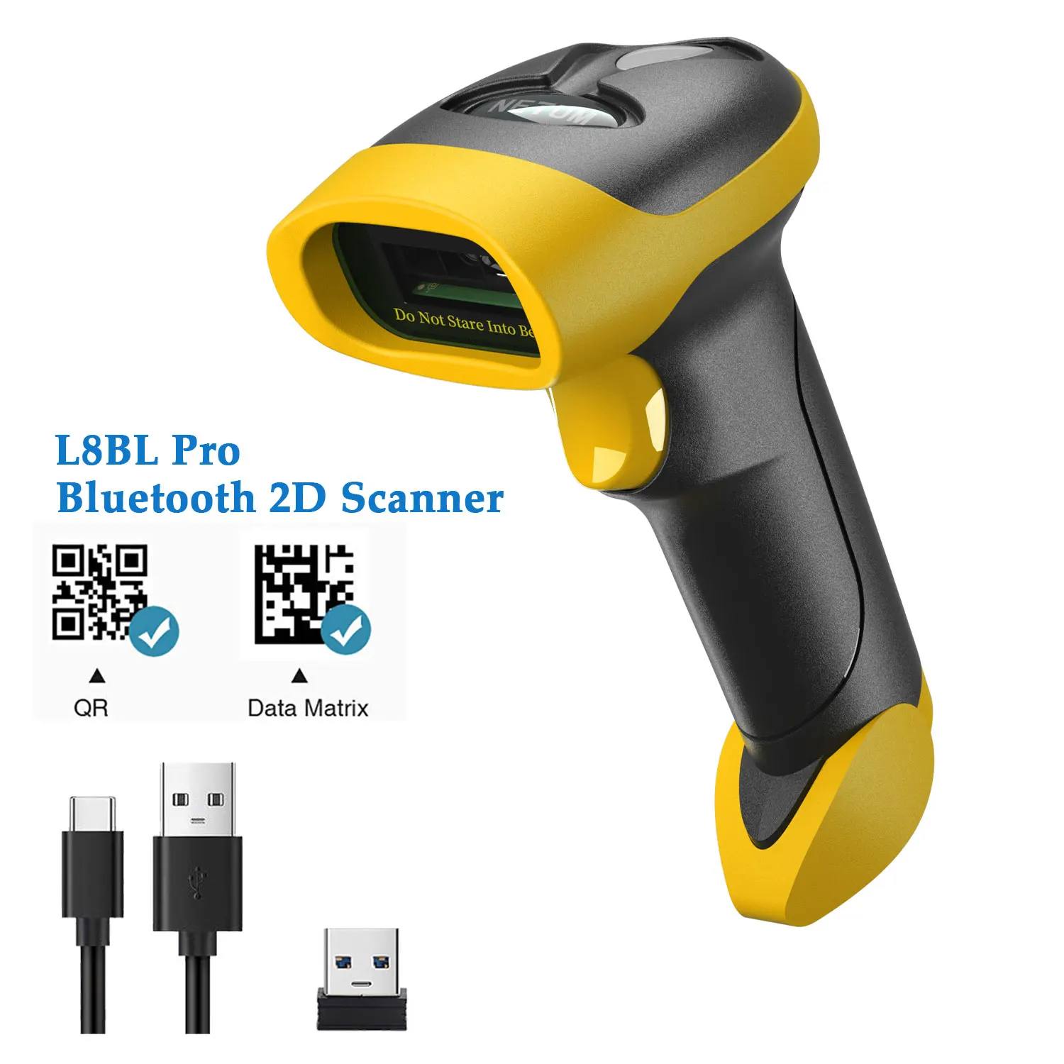 NETUM NT-1698W Handheld Wirelress Barcode Scanner AND NT-1228BL Bluetooth 1D/2D QR Bar Code Reader PDF417 for IOS Android IPAD