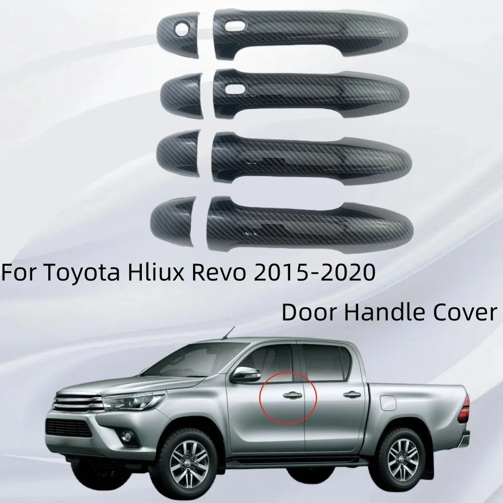 

Car Stickers Chrome silver/Matte Black/Shiny Black/Carbon Fiber Door Handle Cover For Toyota Hliux Revo 2015-2020