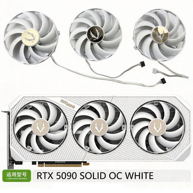 Replacement Cooling Fan for ZOTAC RTX5090 SOLID OC WHITE Graphics Card,95mm Fan Dia,77mm Mounting Hole Spacing