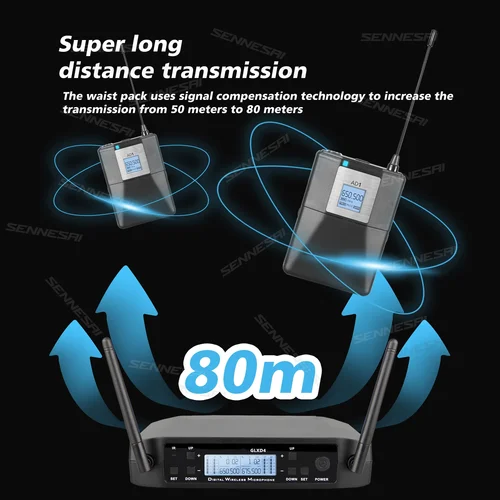 Imagen 2 del producto ¡Calidad superior! Transmisor y receptor de sistema inalámbrico de guitarra UHF profesional GLXD4 para órgano electrónico, 600-699mhz 2 canales
