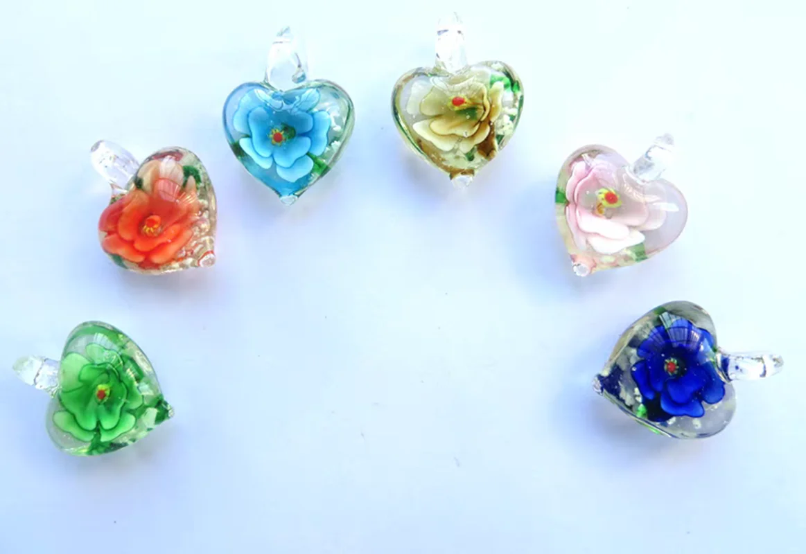 New Handmade Murano Lampwork Glass Little Love Heart Pendant Fit Necklace Hot Sale Jewelry Gifts