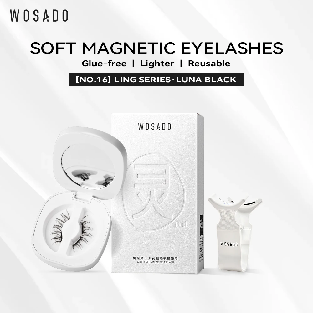 Wosado magnetische Wimpern Nr. 16 Luna schwarz profession elle Premium wieder verwendbare sichere Dupont 3d patentierte falsche Wimpern einfach elegant