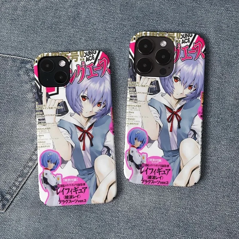 Clmj revista japonesa menina a-ayanamis reis capa de telefone para iphone 16 15 14 13 12 11 pro max xsmax plus brilhante hd capa dura para pc