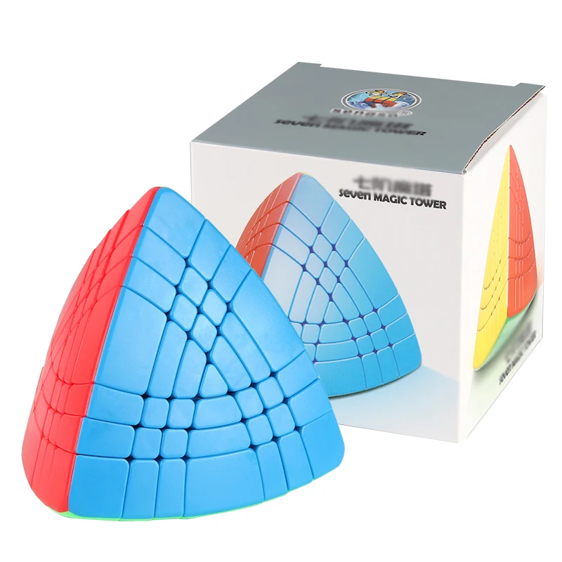 SENGSO Magic Tower 7X7 Magic Cube Pyraminx Special Cube & Keychain cube Stickerless Speed Cube Triangle Cube Brain Teasers