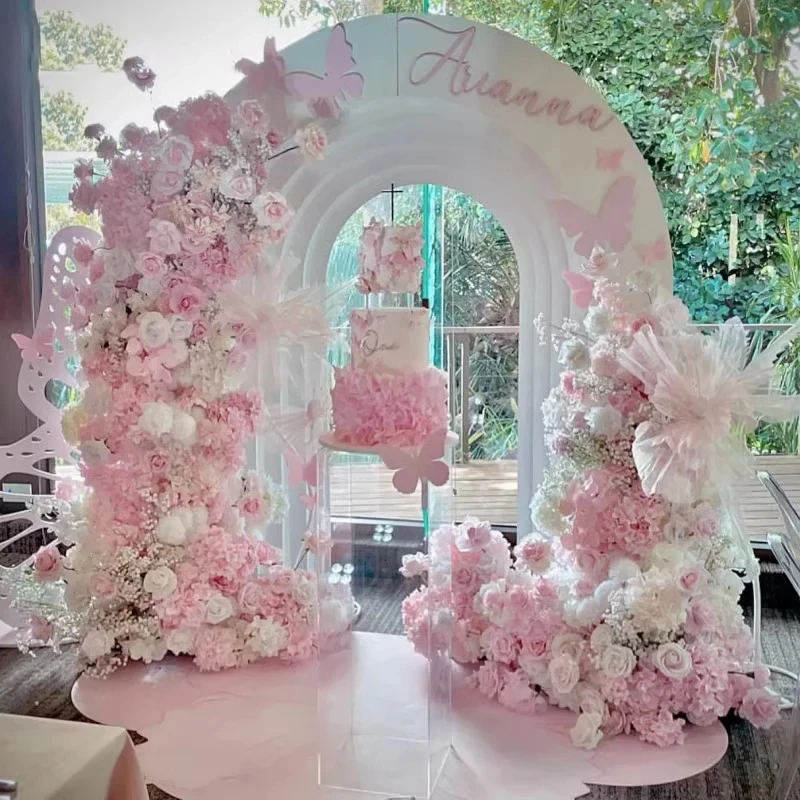 Modern White  Wedding Arch for Indoor & Outdoor Decorations Wedding Backdrop Props