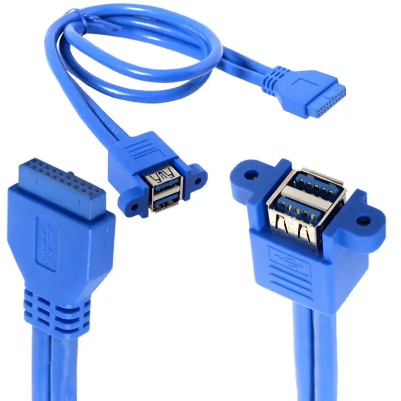 Equipped With Screw Holes To Secure 20P To Dual USB Bezel Cable, Motherboard 20PIN To Dual USB 3.0 Female Expansion Cable