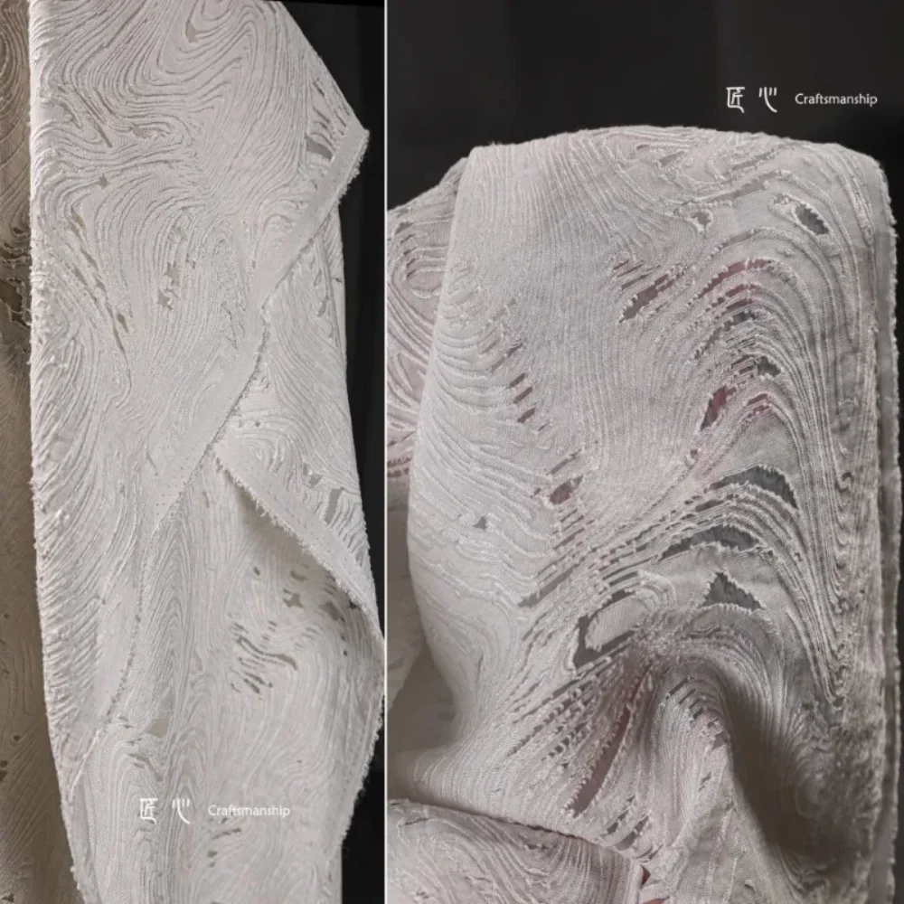 

Раскрытый водный узор, слегка прозрачная ткань для дизайнера одежды «сделай сам», одежда по метрам, материал для шитья своими руками