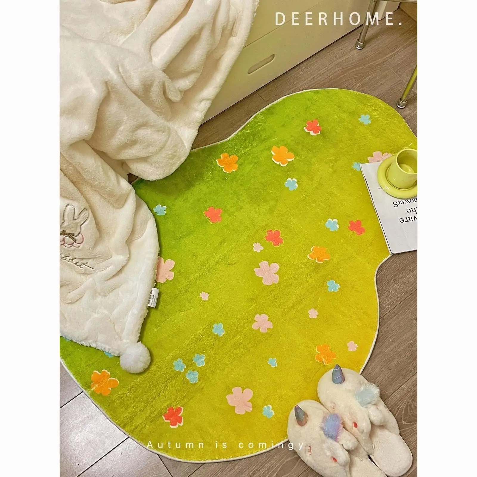 

Lovely Green Grass Wool Floor Moss Carpet I Living Room Bedroom Bed Blanket Cartoon Non Slip Tea Table Floor Mat