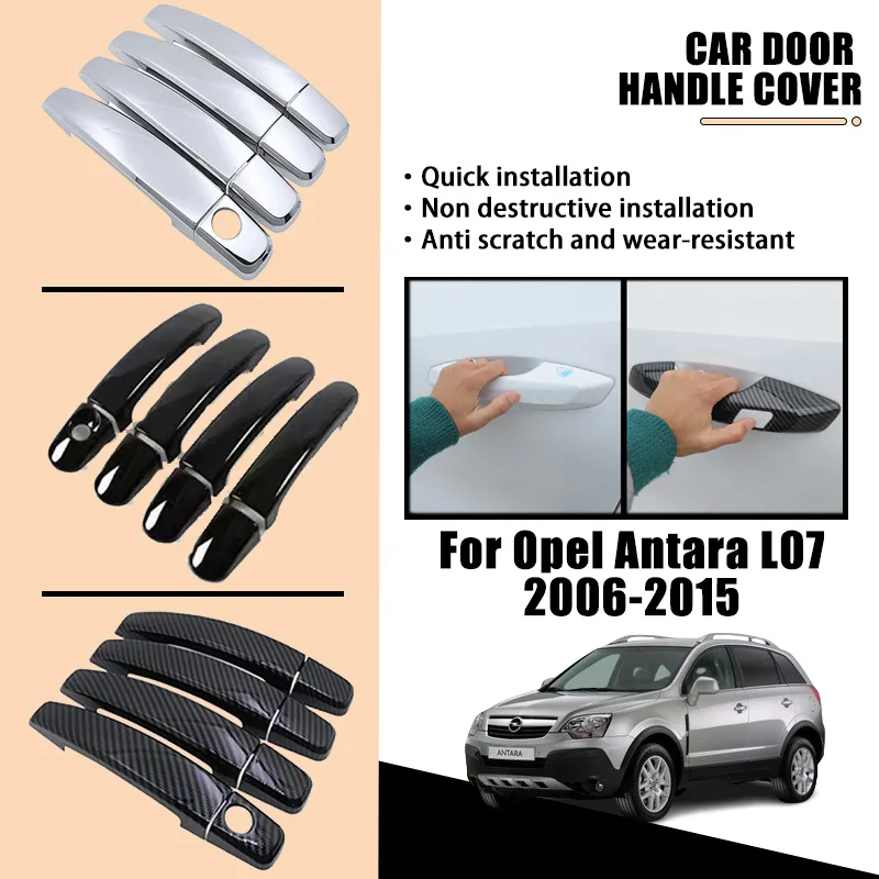 Door Handle Cover For Vauxhall Opel Antara L07 2006-2015 2007 2008 2009 2010 Carbon Fiber Chrome Car Accessories Catch Rustproof