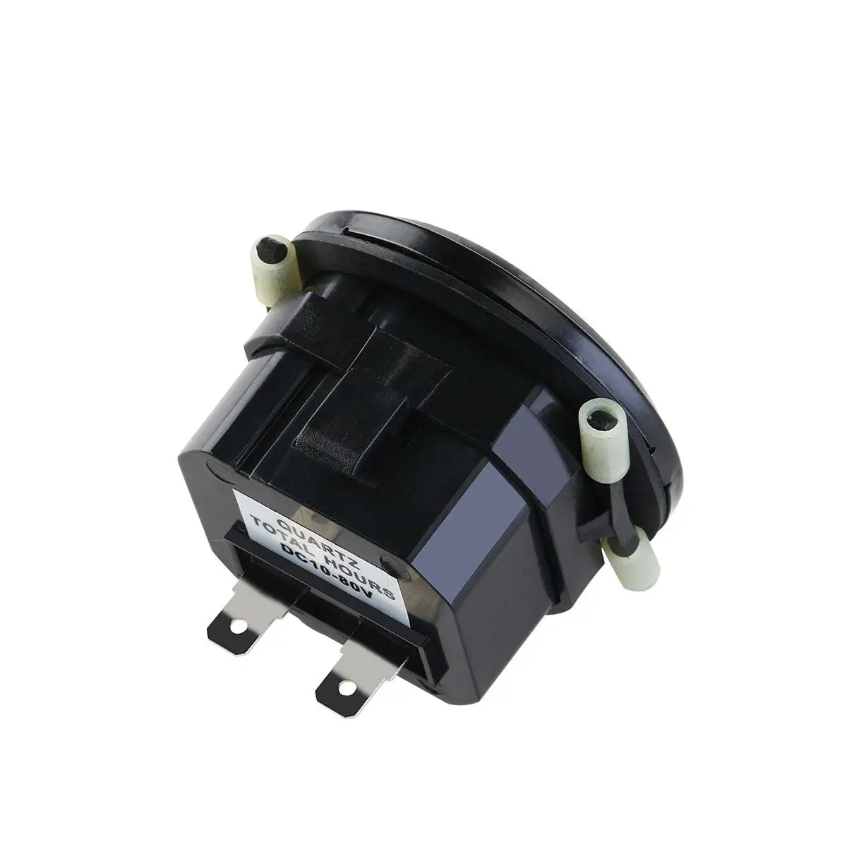 Black Digit Quartz Hour Meter Dc 10V-80V Compact Waterproof Gauge Fits 2 Inch Hole for Generator Marine Boat Engine
