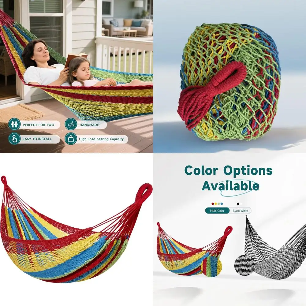 

Гамак ручной работы в стиле майя для взрослых 1-2 человек — дышащий, портативный, с сумкой для переноски, идеально подходит для заднего двора, кемпинга, пляжа — Multico