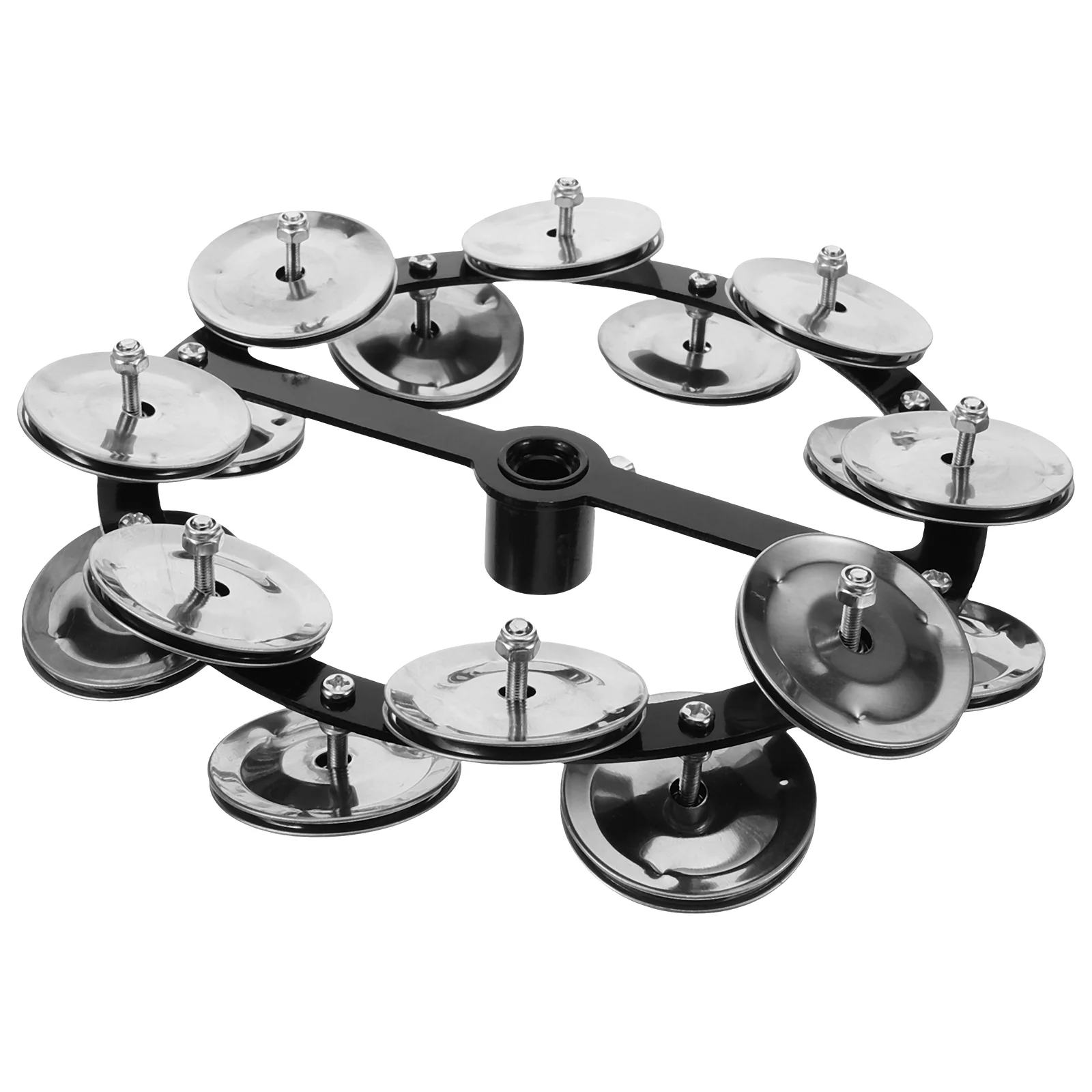 Cymbal Tambourine Drum Set Tambourine Double Rows Cymbal Ring Hi-hat Tambourine for Performance cymbal tambourine