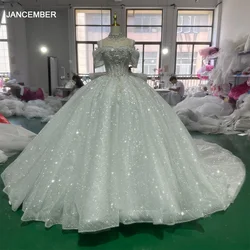 2024 magnífico vestido de novia femenino hombro con hombro princesa abalorios baile de vestidos de novia personalizados
